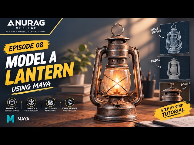 Create a Lantern in Maya 🔥 | Beginner 3D Modeling Tutorial | Maya Basics Series | Episode 8