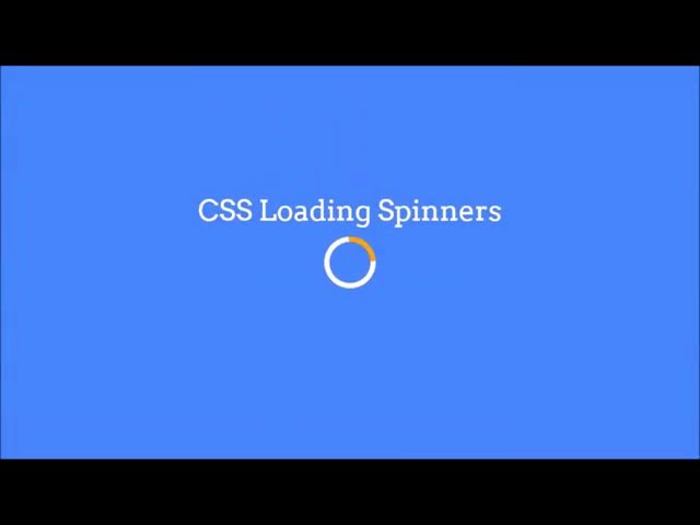How to make css loading spinner
