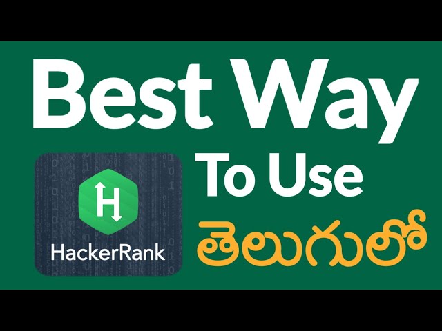 Best way to use Hackerrank in telugu | Hackerrank tips in telugu | Vamsi Bhavani