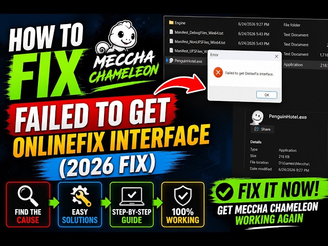 How To Fix Meccha Chameleon Failed To Get Onlinefix Interface (2026 Fix)