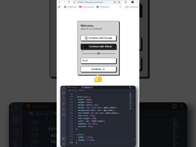 Modern Login Form UI 🔥 | HTML CSS #shorts #html #css #webdevelopment