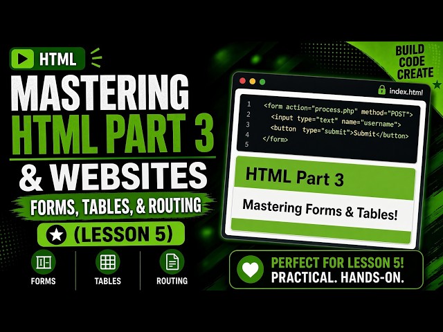 HTML Forms, Tables & Multi-Page Websites for Beginners