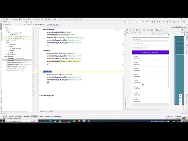 Class 267 Android JSON parsing from mySQL Database