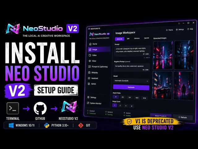 Neo Studio V2 — ComfyUI + KoboldCPP Local AI Workspace | Installation Guide