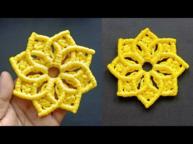 Macrame Flower Pattern Cup holder | DIY Macrame Flower Coaster Tutorial 🌺