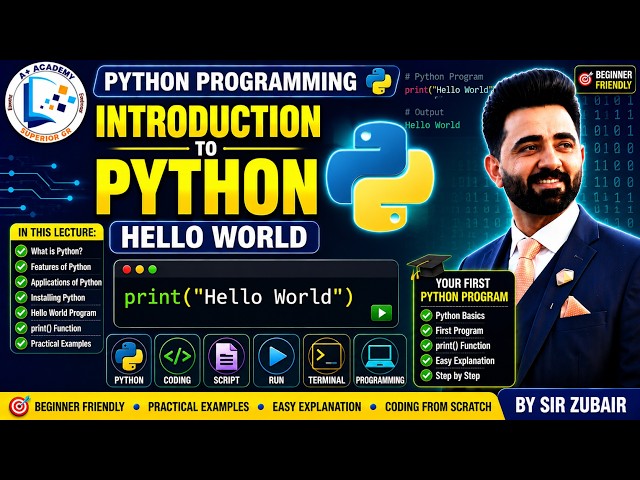 Introduction to Python Programming | Hello World Program | Python Basics for Beginners