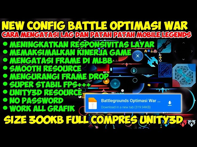 Update Config ML Anti Lag Battlegrounds Optimasi War Super Smooth + Ping Speed | Mobile Legends