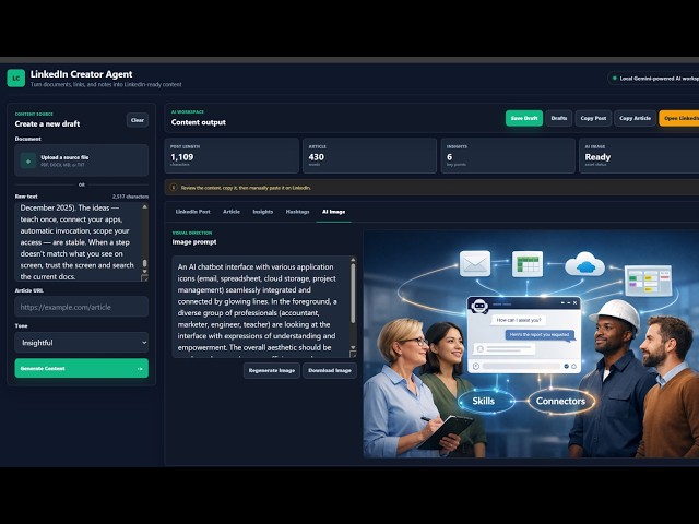LinkedIn Creator Agent 🚀 | AI-Powered LinkedIn Content Generator with FastAPI & Gemini AI