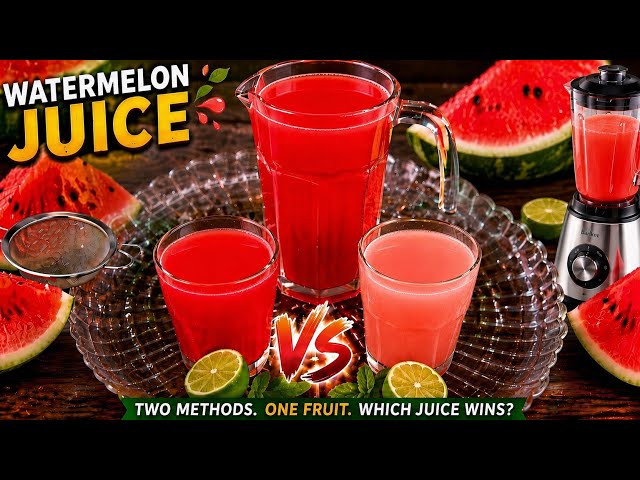 How to Make Fresh Watermelon Juice 2 Ways | Sieve vs Blender. Which one is better? 