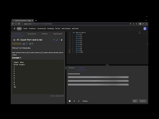 Learning programming through pypup.com - Walkthrough