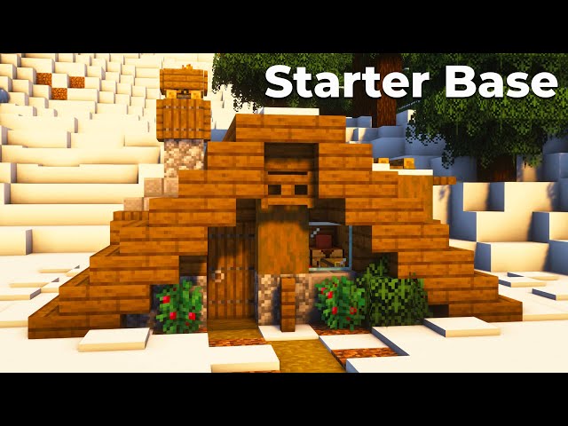How to Build a Winter Cabin in Survival Minecraft