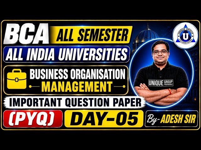 BCA Business Organization Management Previous Year Questions | Day -05