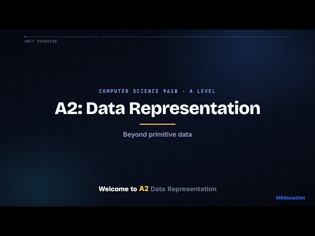A2: Data Representation | A Level Computer Science Unit | Cambridge 9618
