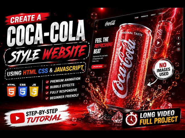 🔥 Build an Amazing Coca-Cola Style Animated Website Using HTML CSS & JavaScript | Step-by-Step