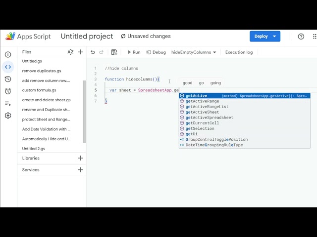 Google Apps Script Course #32: Hide Columns in Google Sheets Automatically!