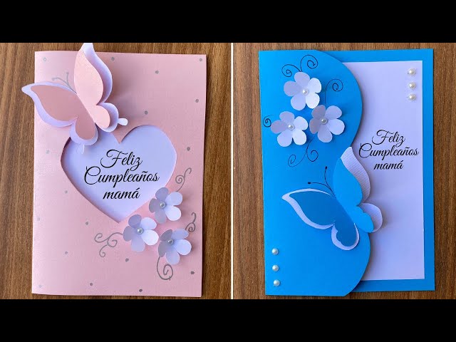 💝 2 Tarjetas de Cumpleaños para Mamá Fáciles y Hermosas | Regalo Hecho a Mano