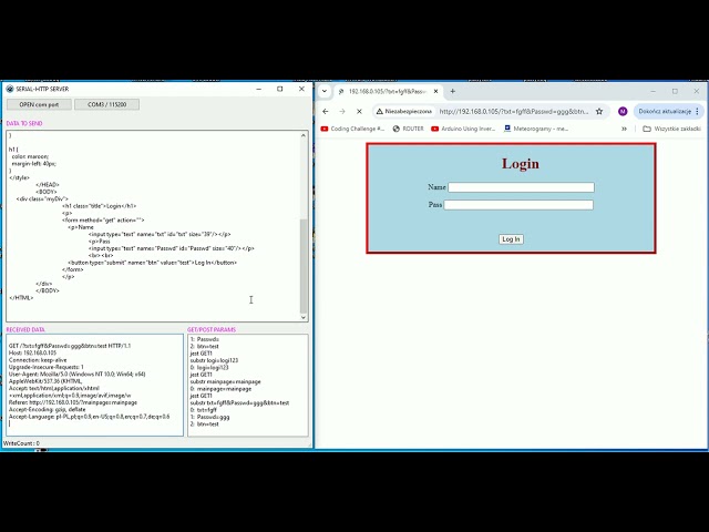 uart-tcp module and pseudo-http server written in Lazarus