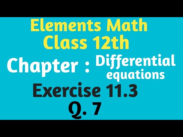 Class 12th math exercise 11.3 Q.7