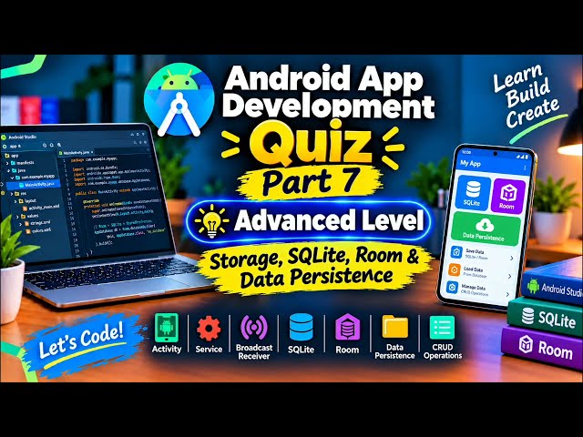 Android App Development Quiz — Part 7 | SQLite, Room & Data Persistence | Android Studio
