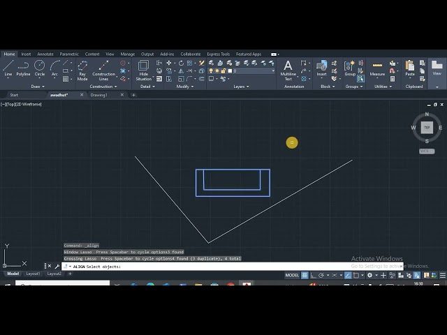Align command in Autocad Autocad Tutorial in HIndi