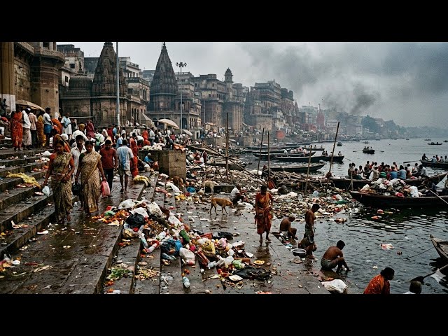 DIVE IN THE ASHES OF THE D*AD | A Sacred Bath in the Ganges in Varanasi | India WalkingtTour 4K