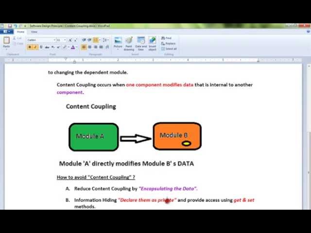 WHAT IS CONTENT COUPLING SOFTWARE DESIGN PRINCIPLE
