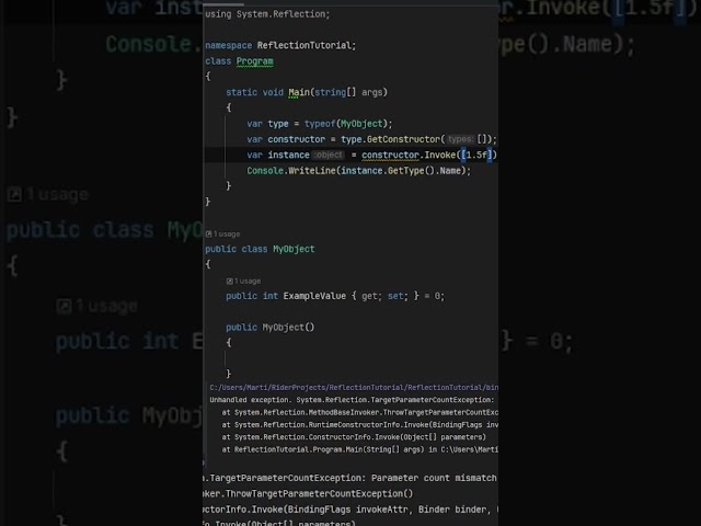 Constructors with reflection C# #csharp #coding