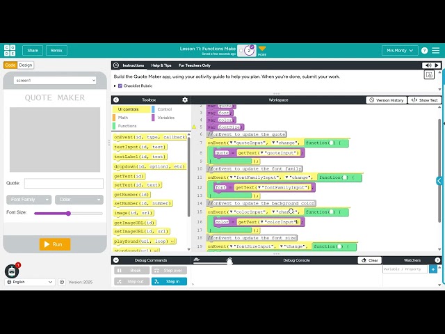 Code.org Computer Science Principles Unit 4: Lesson 11 - Functions Make