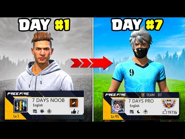 7 Days Noob To Pro ID Transformation In Taiwan Server 🌎📈 - Garena Free Fire