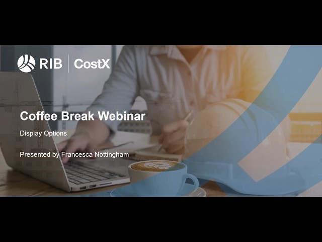 RIB CostX Coffee Break - Display Options