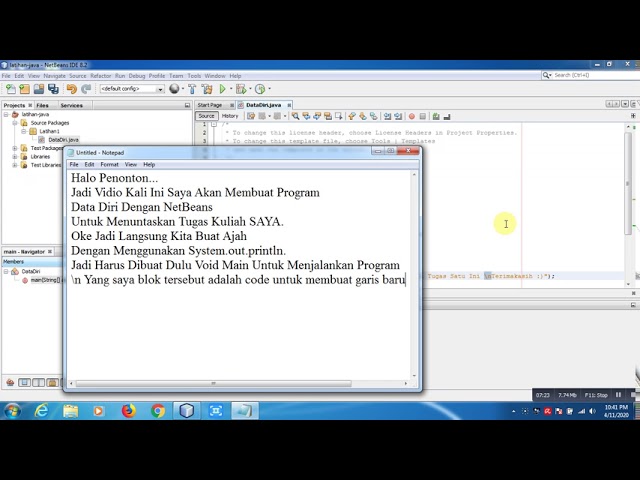 Menggunakan System.out.println