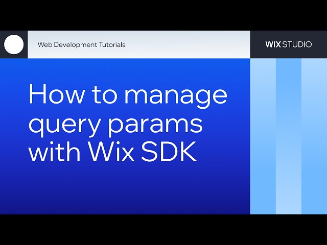 How to manage Query Parameters with Wix SDK on Wix Studio