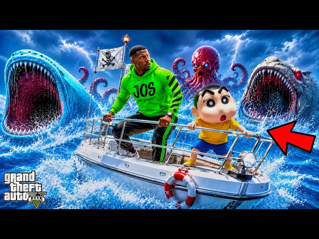 Franklin and Shinchan Hunting EVERY SEA MONSTER in GTA 5!