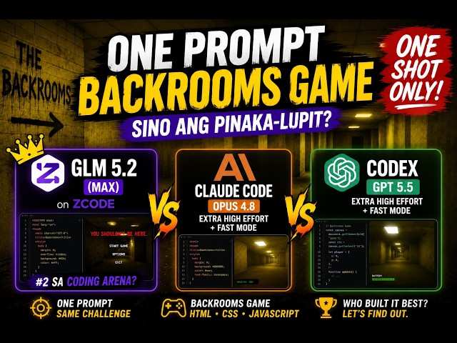 GLM 5.2 + Z-code vs Claude vs Codex: One-Shot Prompt Testing[ Tagalog]