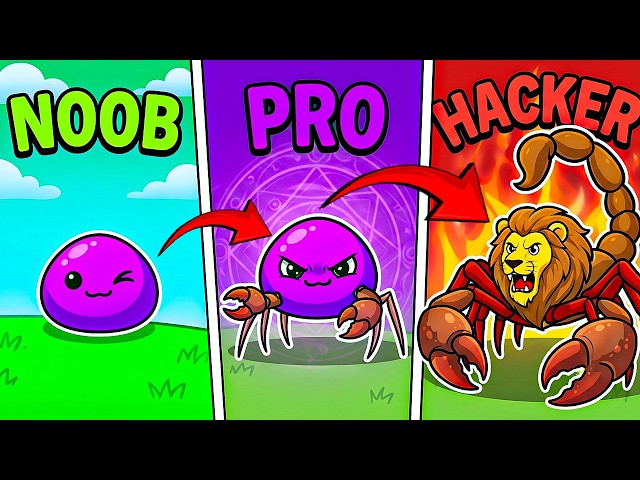 Noob vs Pro vs Hacker: Evolving the Ultimate Slime God.