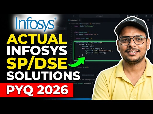 Infosys SP/DSE Coding Questions Asked | Actual Infosys SP/DSE Coding Assessment Solutions PYQ