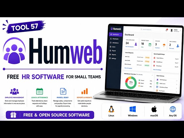 Tool 57 - Humweb: Free HR Software for Small Teams | Free & Open Source Software | Uplatz