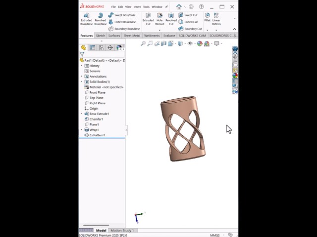 Wrap & Circular Pattern in SolidWorks | Stylish Cylinder Design Tutorial #shorts