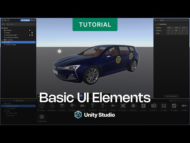 Unity Studio – Exploring the Interface: Basic UI Elements