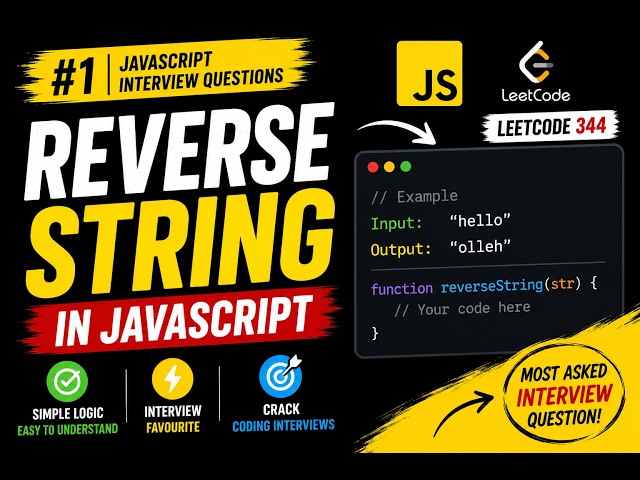 #1 Reverse String in JavaScript | JavaScript Interview Questions | LeetCode 344