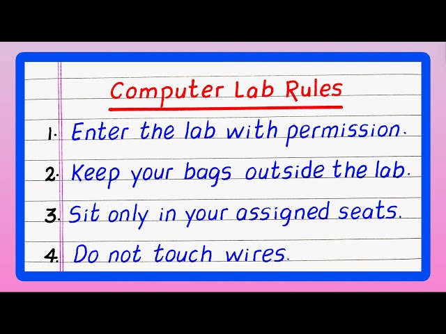 10 Computer Lab Rules | Computer Lab Rules in English | Computer Lab Manners | Updated Video