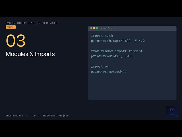 Python Intermediate — Modules & Imports (Lesson 3)