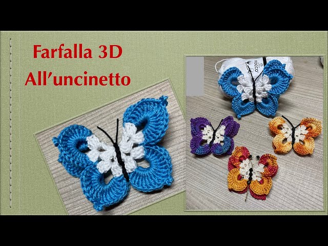 Farfalla 3D all'uncinetto