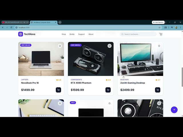 Computer Store UI with Typescript, Tailwind, CSS    modern UI responsive design