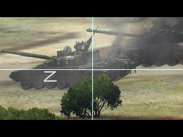 Russian Tanks And Armored Vehicles Escape From Ukraine Javelin Anti-Tank Missile - ARMA 3