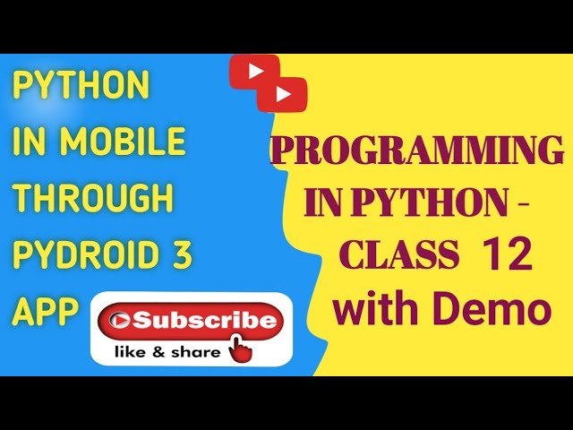 PROGRAMMING IN PYTHON-CLASS 12 with Demo