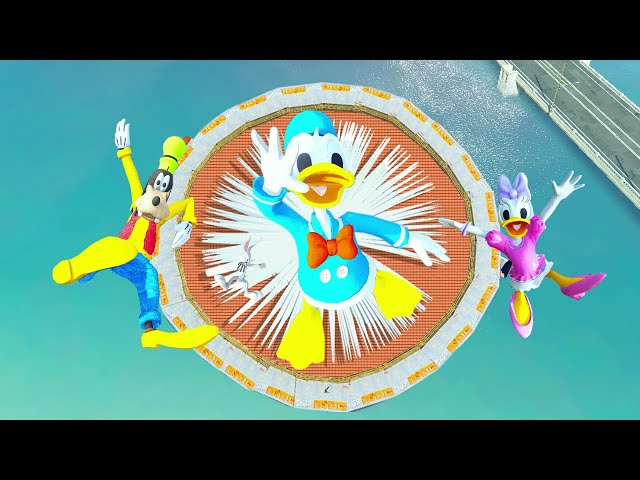 GTA5 Goofy & Bugs bunny VS Donald duck & Daisy duck Jumps Fails & Ragdolls #14 ( Euphoria physics)
