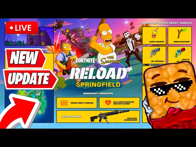🔴LIVE - NEW SPIDER MAN & SIMPSONS UPDATE (Fortnite)
