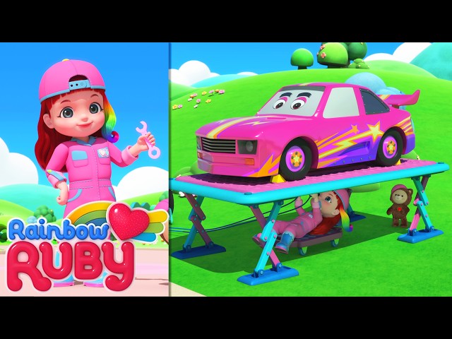 Race Car Breakdown Rescue! | Rainbow Ruby - WildBrain | Full Episodes for Kids