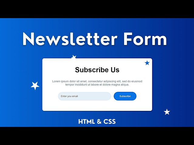 Create Minimalistic Newsletter Form with HTML & CSS | Responsive | Frontenddude